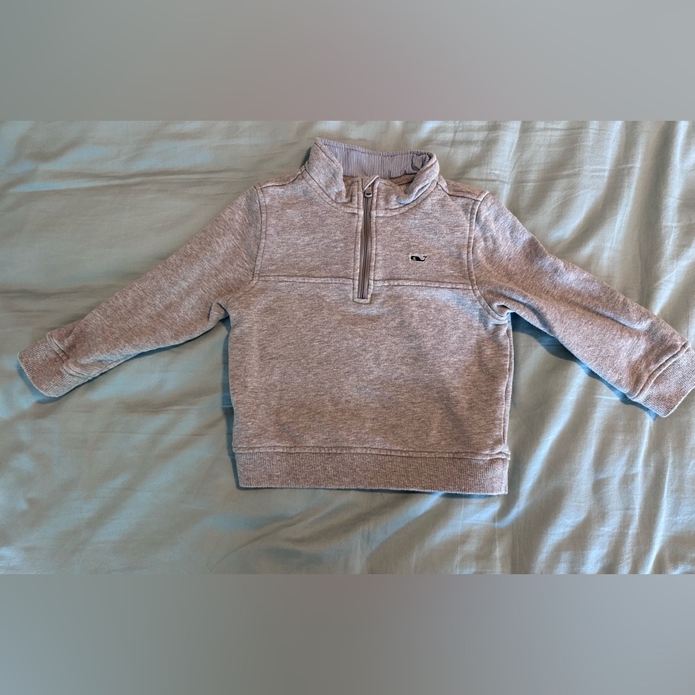Vineyard Vines Kids Gray Quarter-Zip Sweatshirt 3T